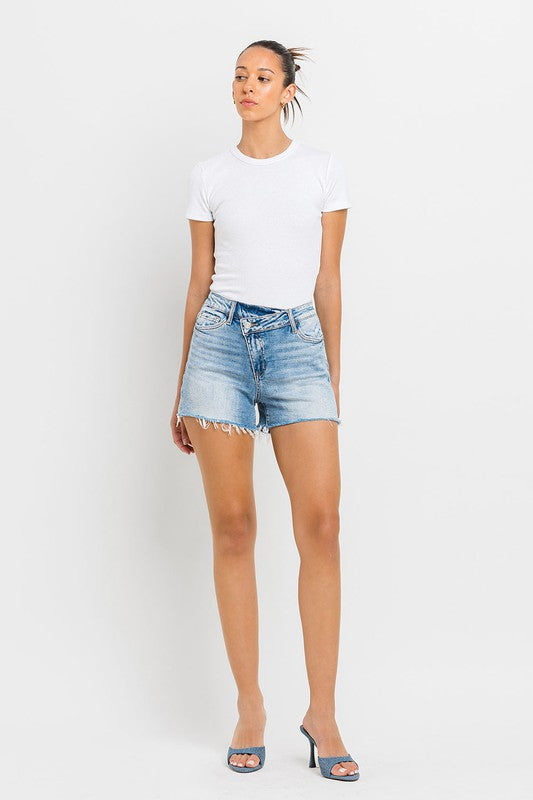 High Rise Criss Cross Shorts - Women's Collection - ONLINE ONLY