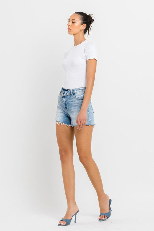 High Rise Criss Cross Shorts - Women's Collection - ONLINE ONLY