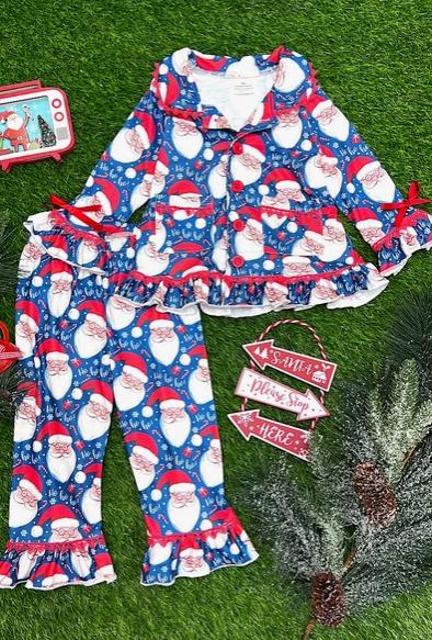 The Blue Santa PJ Set - Girl's Collection - In Store & Online