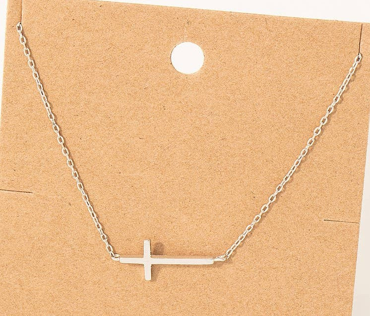 The Side Cross Pendant Necklace - Women's Accessories - In Store & Online