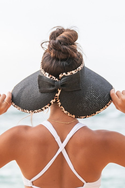 The Frances Leopard Bow Visor - Women's Accessories - ONLINE ONLY