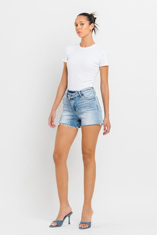 High Rise Criss Cross Shorts - Women's Collection - ONLINE ONLY