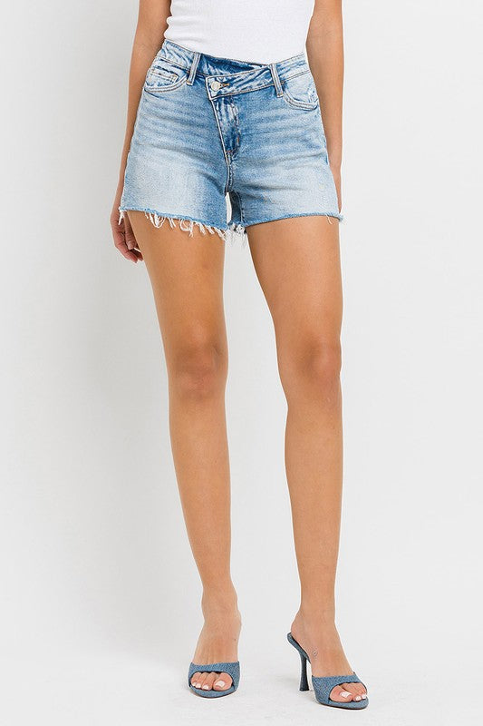 High Rise Criss Cross Shorts - Women's Collection - ONLINE ONLY