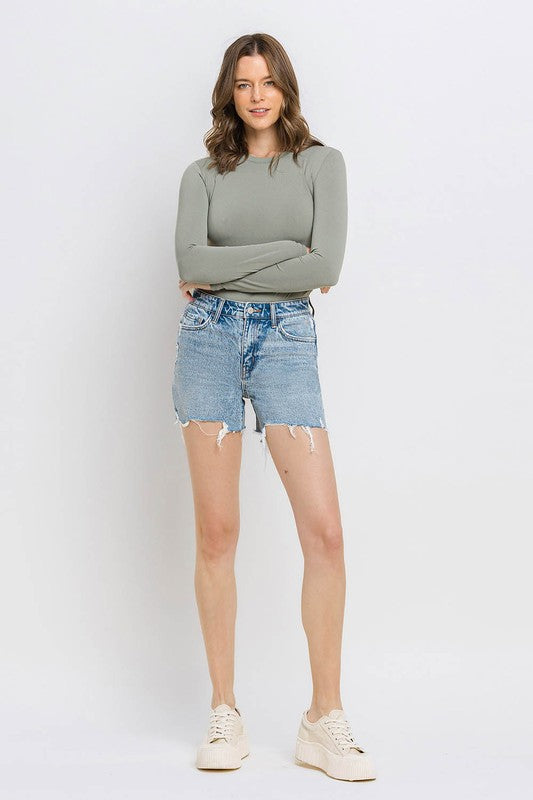 High Rise Raw Hem Shorts - Women's Collection - ONLINE ONLY