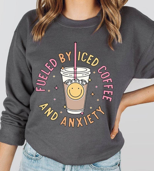 The Iced Coffee & Anxiety Crew Neck - Women's Collection - In Store & Online