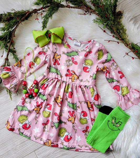 The Pink Grinch Dress - Girl's Collection - In Store & Online