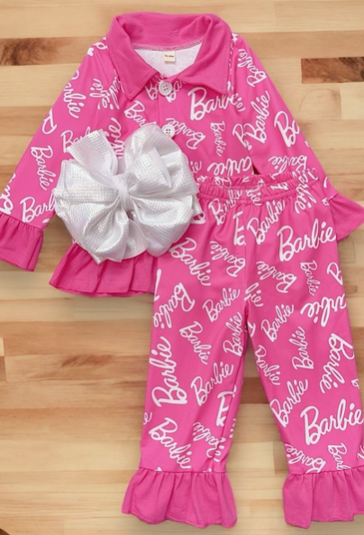 The Barbie PJ Set (Pink/White) - Girl's Collection - In Store & Online