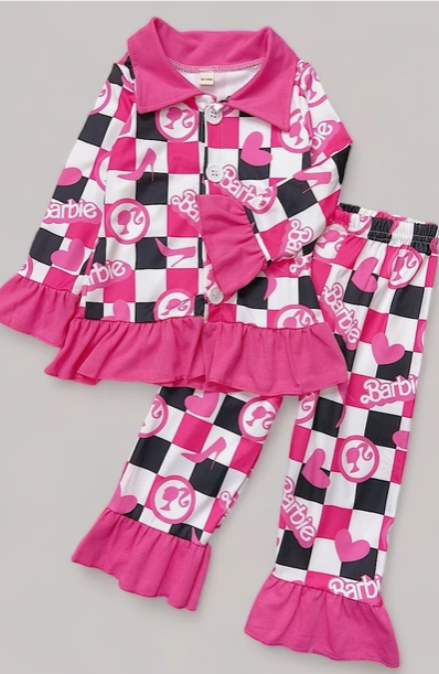 The Barbie PJ Set Pink/Black/White - Girl's Collection - In Store & Online