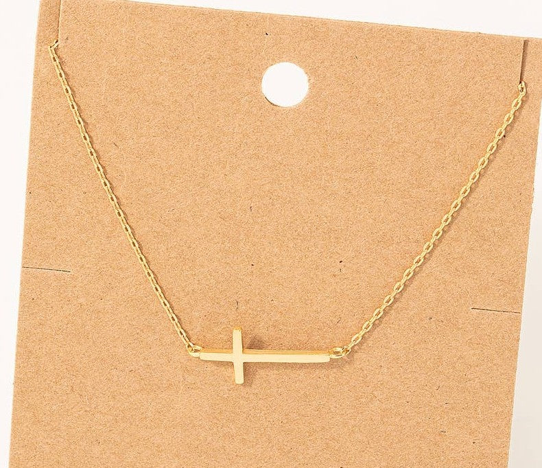 The Side Cross Pendant Necklace - Women's Accessories - In Store & Online