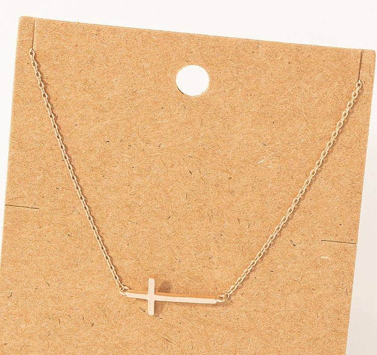 The Side Cross Pendant Necklace - Women's Accessories - In Store & Online