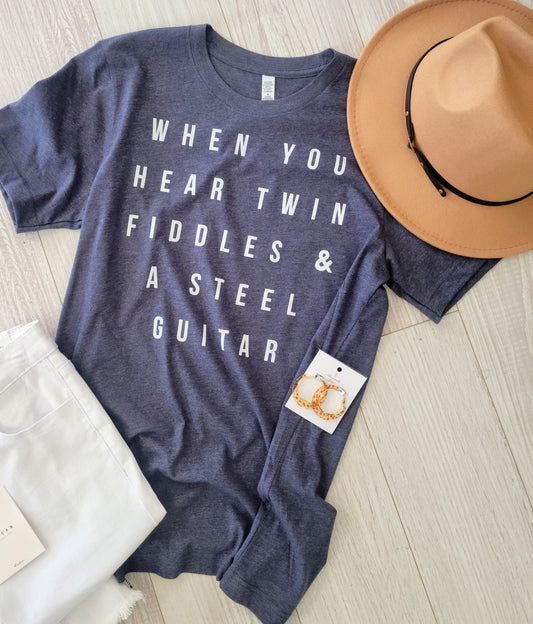 When You Hear Twin Fiddles Graphic Tee - Women's Collection