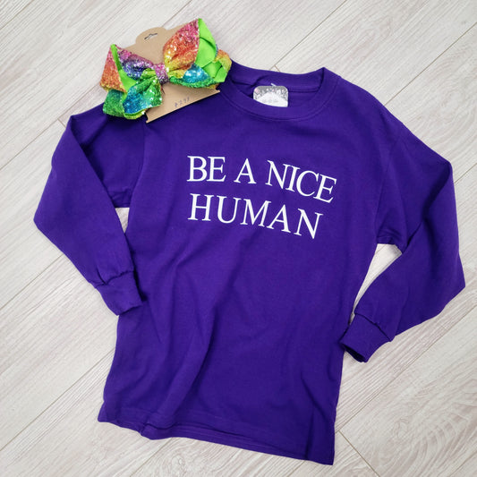 Be A Nice Human Graphic Tee - Girl's Collection